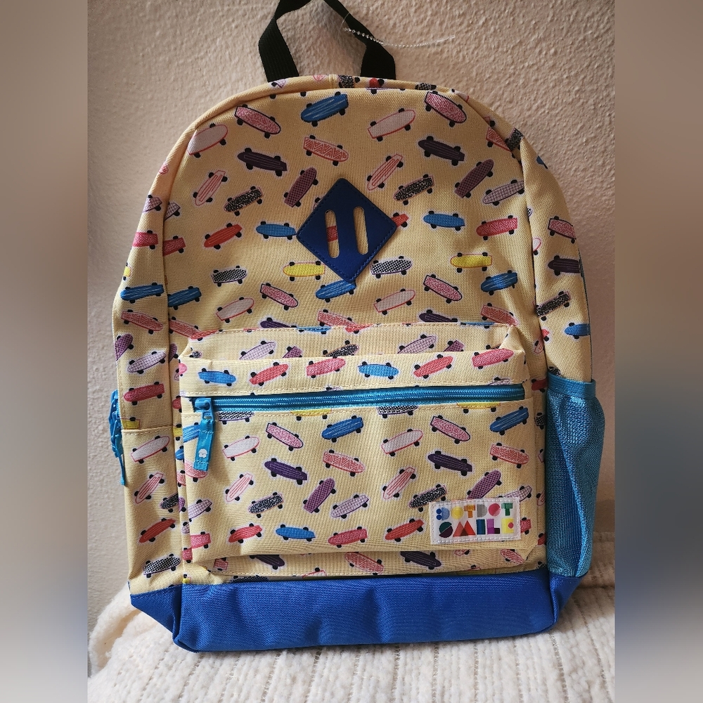 Dot Dot Smile Backpack with Skateboards Brand New